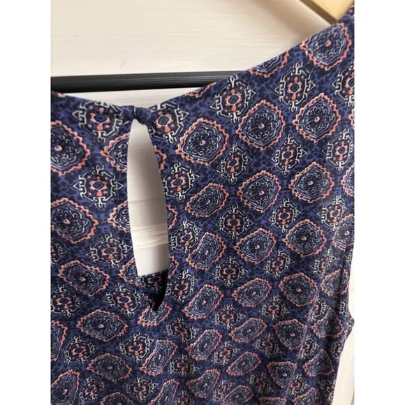 Lucky Brand Women's Navy Patterned Sleeveless Dress Cotton Blend Size XL - Picture 7 of 7